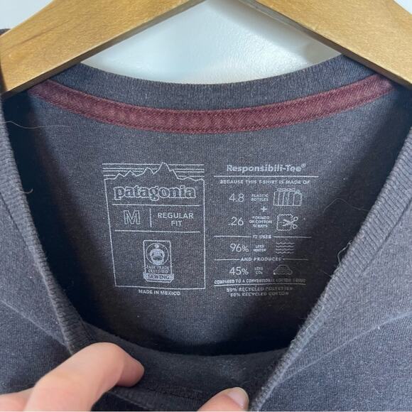 Patagonia Line Logo Ridge Print Long Sleeve Crewneck Shirt Regular Fit Medium - Picture 4 of 6